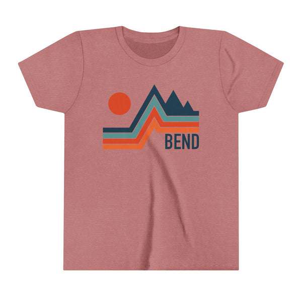 Bend, Oregon Youth Shirt - Retro Mountain Bend Kid's T-Shirt