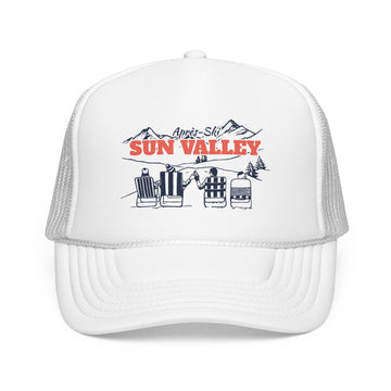 Buy white Sun Valley, Idaho Après-ski Trucker Hat — Foam Mesh Cap