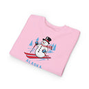 Alaska Toddler Sweatshirt - Skiing Snowman Alaska Toddler Crewneck Sweatshirt-16
