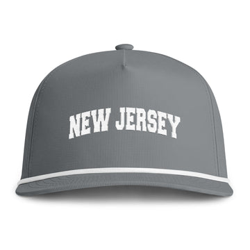 Buy granite New Jersey Embroidered Rope Hat - Vintage Sunwashed Rope Cap, Comfort Colors