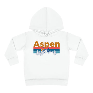 Aspen Toddler Hoodie - Retro Mountain Sun Unisex Aspen Toddler Sweatshirt
