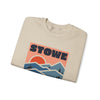 Stowe, Vermont Sweatshirt Retro Mountains, Stowe Unisex Graphic Crewneck