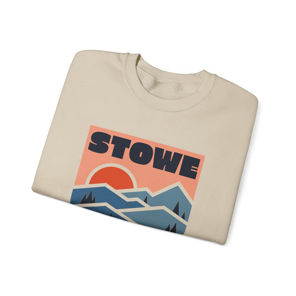 Stowe, Vermont Sweatshirt Retro Mountains, Stowe Unisex Graphic Crewneck