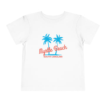 Myrtle Beach, South Carolina Toddler T-Shirt - Retro Palm Tree Toddler Myrtle Beach Shirt - 0