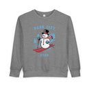 Park City, Utah Toddler Sweatshirt - Skiing Snowman Park City Toddler Crewneck Sweatshirt-2