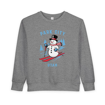 Park City, Utah Toddler Sweatshirt - Skiing Snowman Park City Toddler Crewneck Sweatshirt - 0