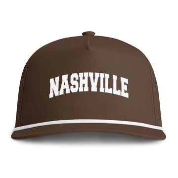 Nashville, Tennessee Embroidered Rope Hat - Vintage Sunwashed Rope Cap, Comfort Colors - 0