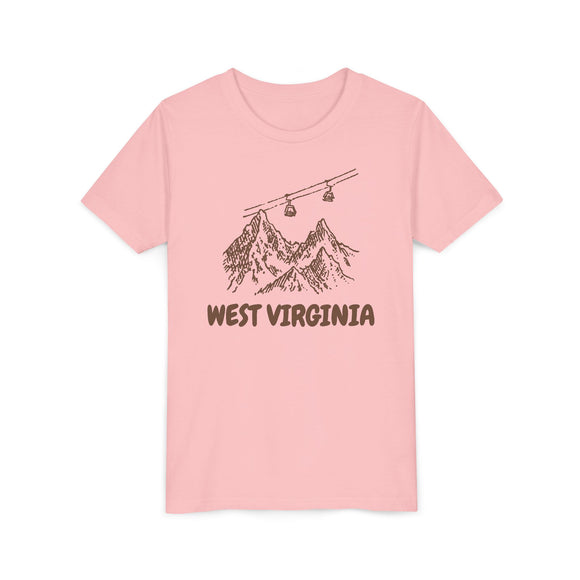 West Virginia Youth T-Shirt — Vintage Gondola Ski Mountain Tee