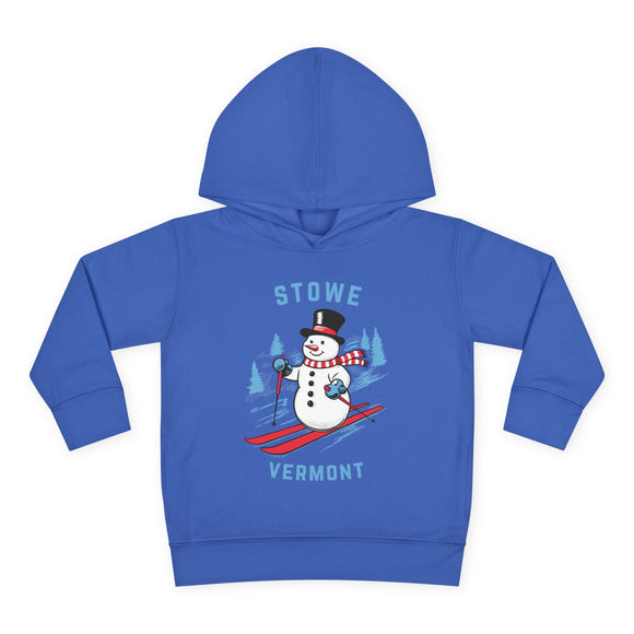 Stowe, Vermont Toddler Hoodie - Unisex Stowe Skiing Snowman Sweatshirt