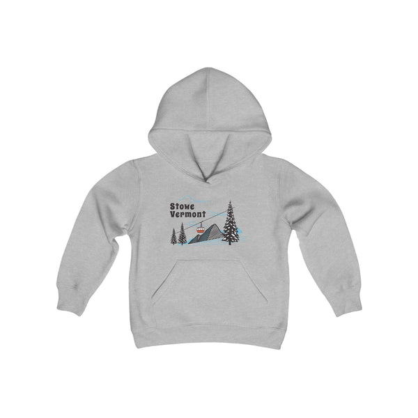 Retro Stowe, Vermont Youth Hoodie - Mountain Stowe, Vermont Kids Sweatshirt, Cute Stowe, Vermont Children's Pullover