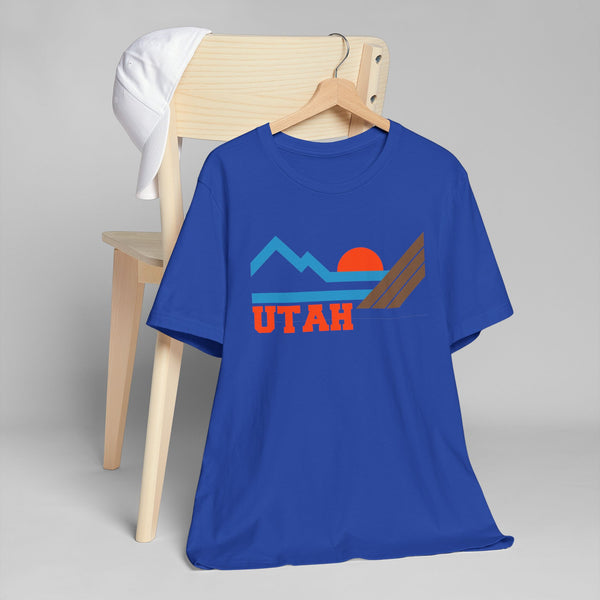 Utah Retro Mountains Sunset T-Shirt | Vintage Utah Tee