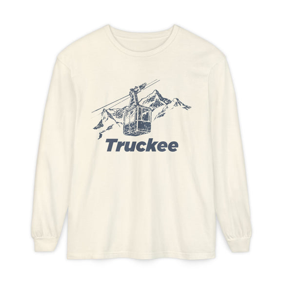 Truckee, California Long Sleeve T-Shirt Retro Mountain, Unisex Truckee Unisex Garment-dyed Long Sleeve T-Shirt
