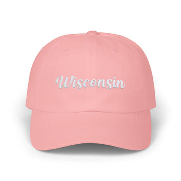 Buy pink Wisconsin Dad Hat - Embroidered Wisconsin Classic Dad Cap