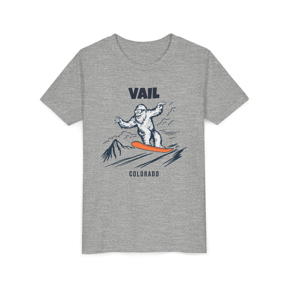 Vail, Colorado Yeti Snowboard Youth Tee - Kids Skiing Shirt
