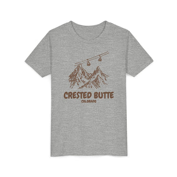 Buy athletic-heather Crested Butte, Colorado Youth T-Shirt — Vintage Gondola Ski Mountain Tee