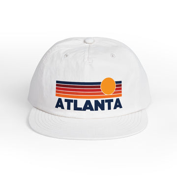 Atlanta, Georgia retro sunset Surf Cap | vintage striped sun state hat