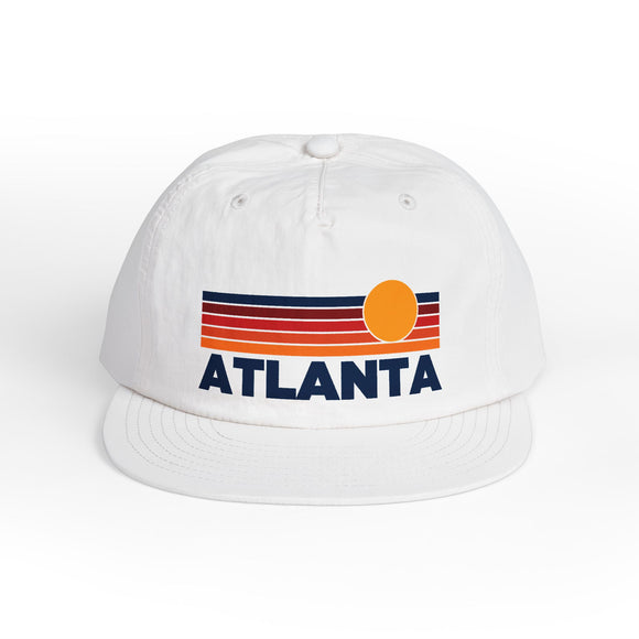 Atlanta, Georgia retro sunset Surf Cap | vintage striped sun state hat