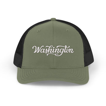 Buy loden-black Washington Snapback Trucker Cap - Embroidered Washington Hat