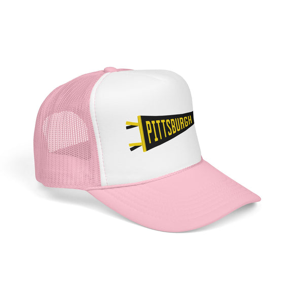 Pittsburgh, Pennsylvania Pennant Trucker Hat — Retro Flag Foam Cap