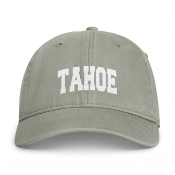 Buy sandstone Lake Tahoe, California Washed Baseball Cap - Vintage Coastal Comfort Colors