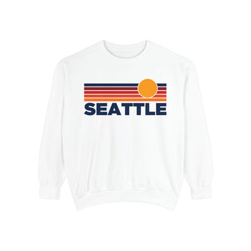 Seattle, Washington Sunset Stripes Sweatshirt | Comfort Colors - 100% Cotton - 0