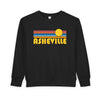 Asheville, North Carolina Toddler Sweatshirt - Retro Sun Asheville Toddler Crewneck Sweatshirt