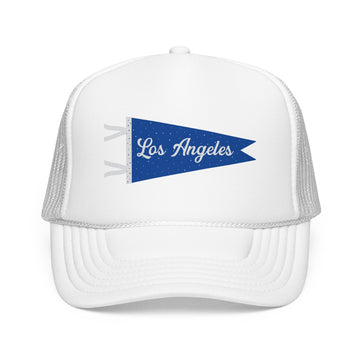 Los Angeles, California Pennant Foam Trucker Hat — Vintage Mesh Cap - 0
