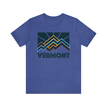 Buy heather-true-royal Vermont T-Shirt - Retro Unisex Vermont Shirt