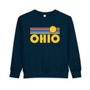 Ohio Toddler Sweatshirt - Retro Sun Ohio Toddler Crewneck Sweatshirt-4