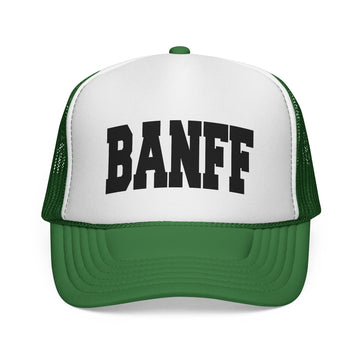 Buy green Banff, Canada Collegiate Style Trucker Hat