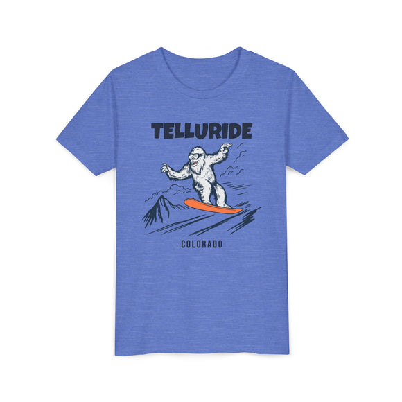 Telluride, Colorado Yeti Snowboard Youth Tee - Kids Skiing Shirt