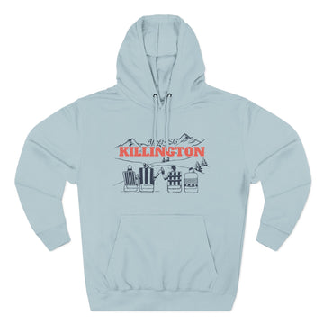 Buy blue-mist Premium Killington, Vermont Après-ski Hoodie - Unisex Sweatshirt