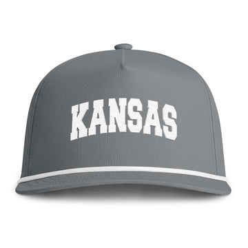 Buy granite Kansas Embroidered Rope Hat - Vintage Sunwashed Rope Cap, Comfort Colors