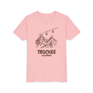Buy pink Truckee_California, California Youth T-Shirt — Vintage Gondola Ski Mountain Tee