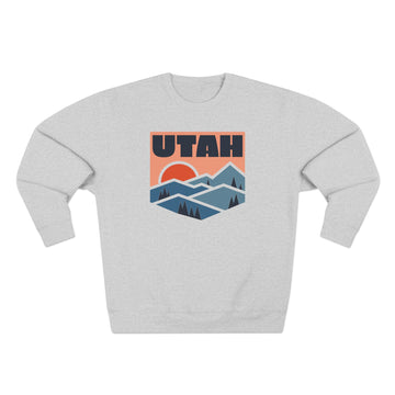 Buy heather-grey Premium Utah Mountain Graphic Sweatshirt