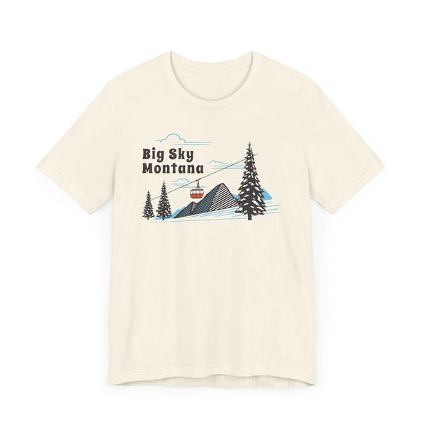 Big Sky, Montana T-Shirt - Retro Ski Mountain Gondola Unisex Big Sky Shirt
