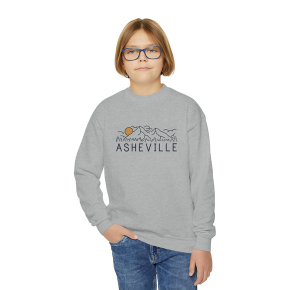Asheville, North Carolina Youth Sweatshirt - Unisex Kid's Asheville Crewneck Sweatshirt