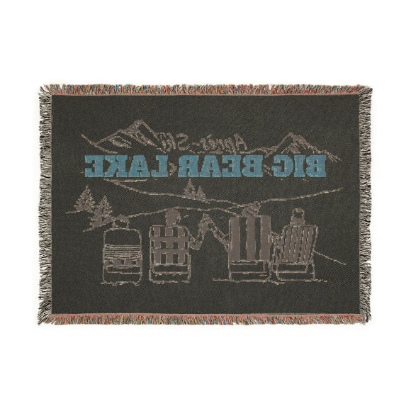 Big Bear Lake, California Ski Town Throw Blanket | Mountain Woven Blanket