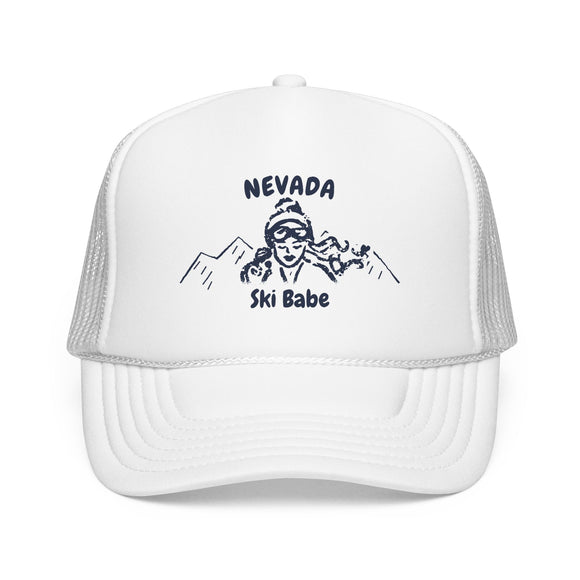 Nevada Ski Babe Trucker Hat — Foam Mesh Cap