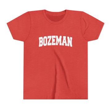 Buy heather-red Bozeman, Montana Youth Graphic Tee - Kids Bozeman T Shirt