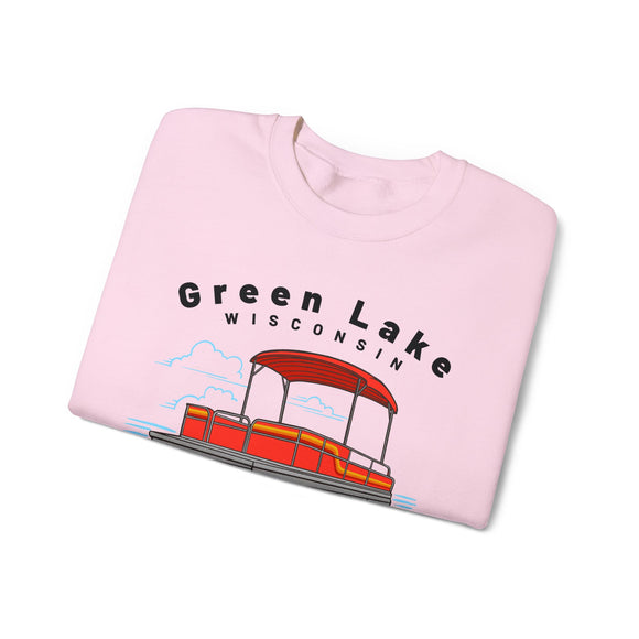 Green Lake, Wisconsin Sweatshirt - Pontoon Boat Sweatshirt