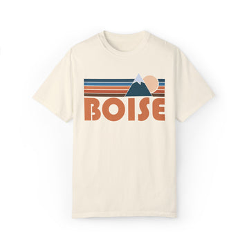 Boise, Idaho Graphic Tee, Comfort Colors Retro Unisex Boise T shirt, Mountain Adventure Shirt - 0