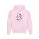 Stowe, Vermont Youth Hoodie - Skiing Snowman Kids Stowe Hooded Sweatshirt-4