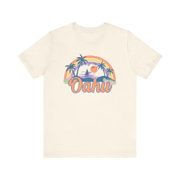 Buy natural Oahu, Hawaii T-Shirt - Retro Beach Unisex Oahu Shirt
