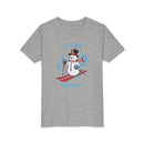 Stowe, Vermont Youth Skiing Snowman Tee - Kids Stowe T Shirt-9