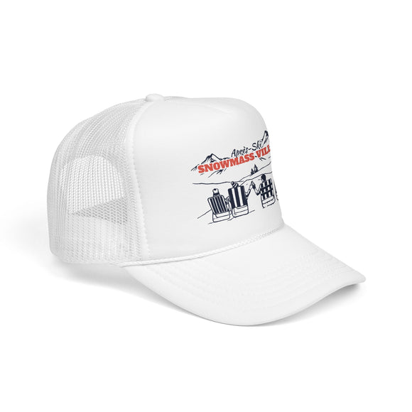 Snowmass Village, Colorado Après-ski Trucker Hat — Foam Mesh Cap