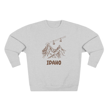 Buy heather-grey Premium Idaho Gondola Ski Mountain Sweatshirt
