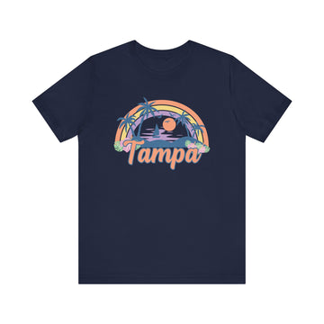 Buy navy Tampa, Florida T-Shirt - Retro Beach Unisex Tampa Shirt