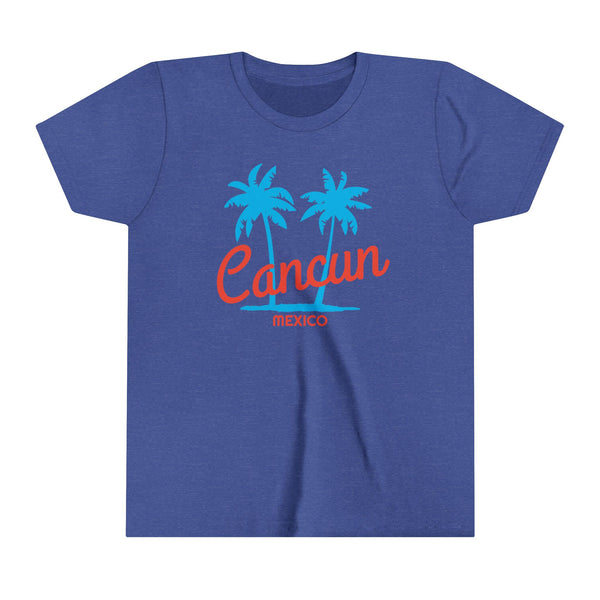 Cancun, Mexico Youth Shirt - Retro Palm Tree Cancun Kid's T-Shirt