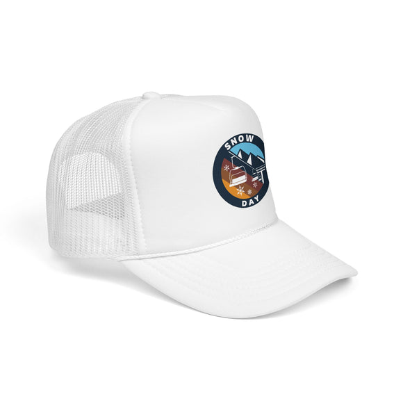 Snow Day Retro Ski Lift Mountain Foam Trucker Hat